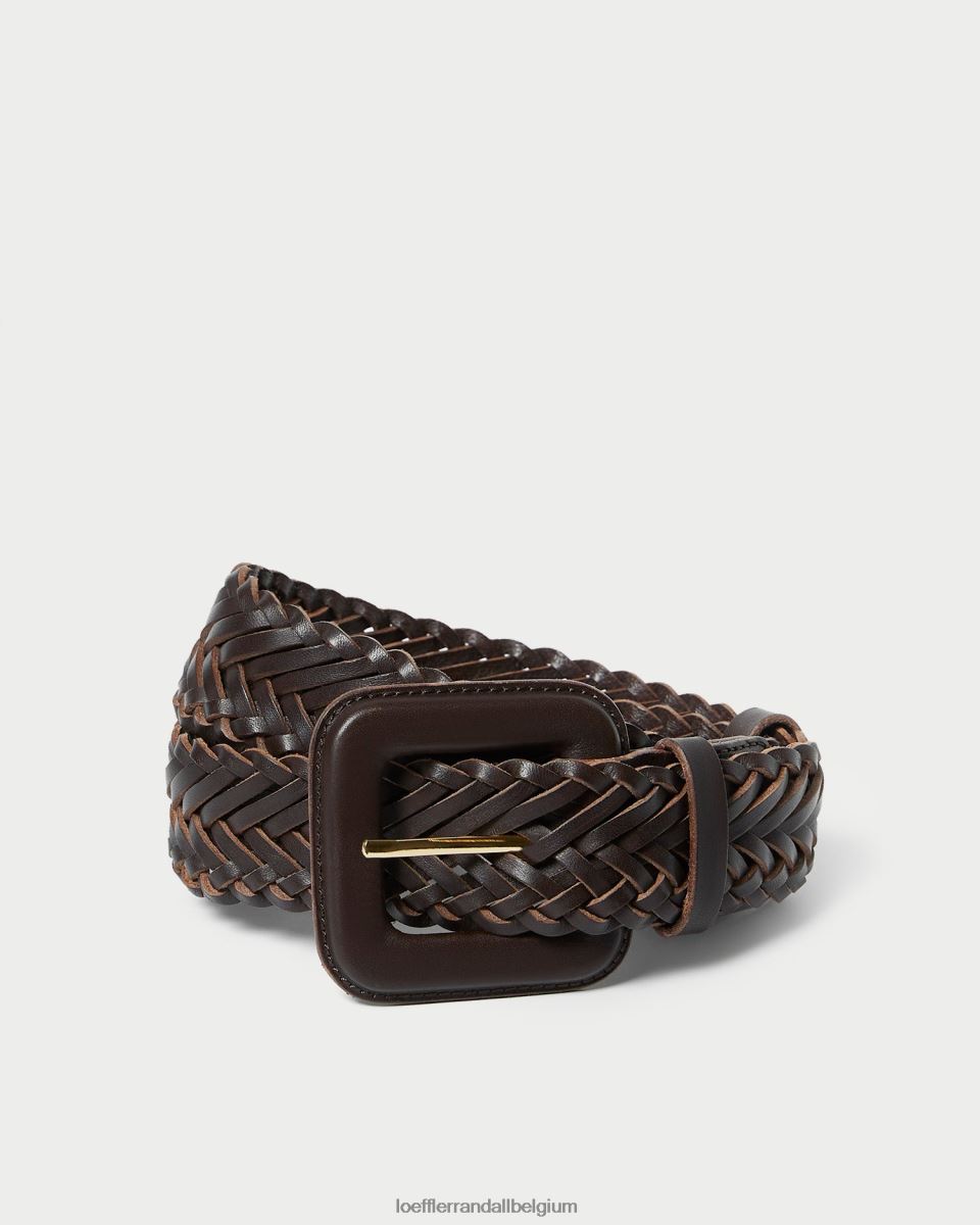 accessoires Loeffler Randall ceinture fine olive chocolat femmes 04V42L168