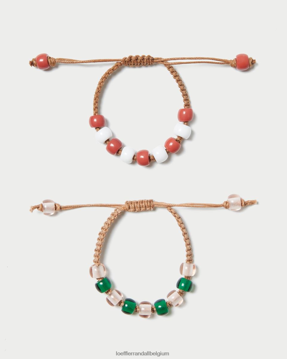 accessoires Loeffler Randall ensemble de bracelets en perles zena rose multicolore femmes 04V42L407