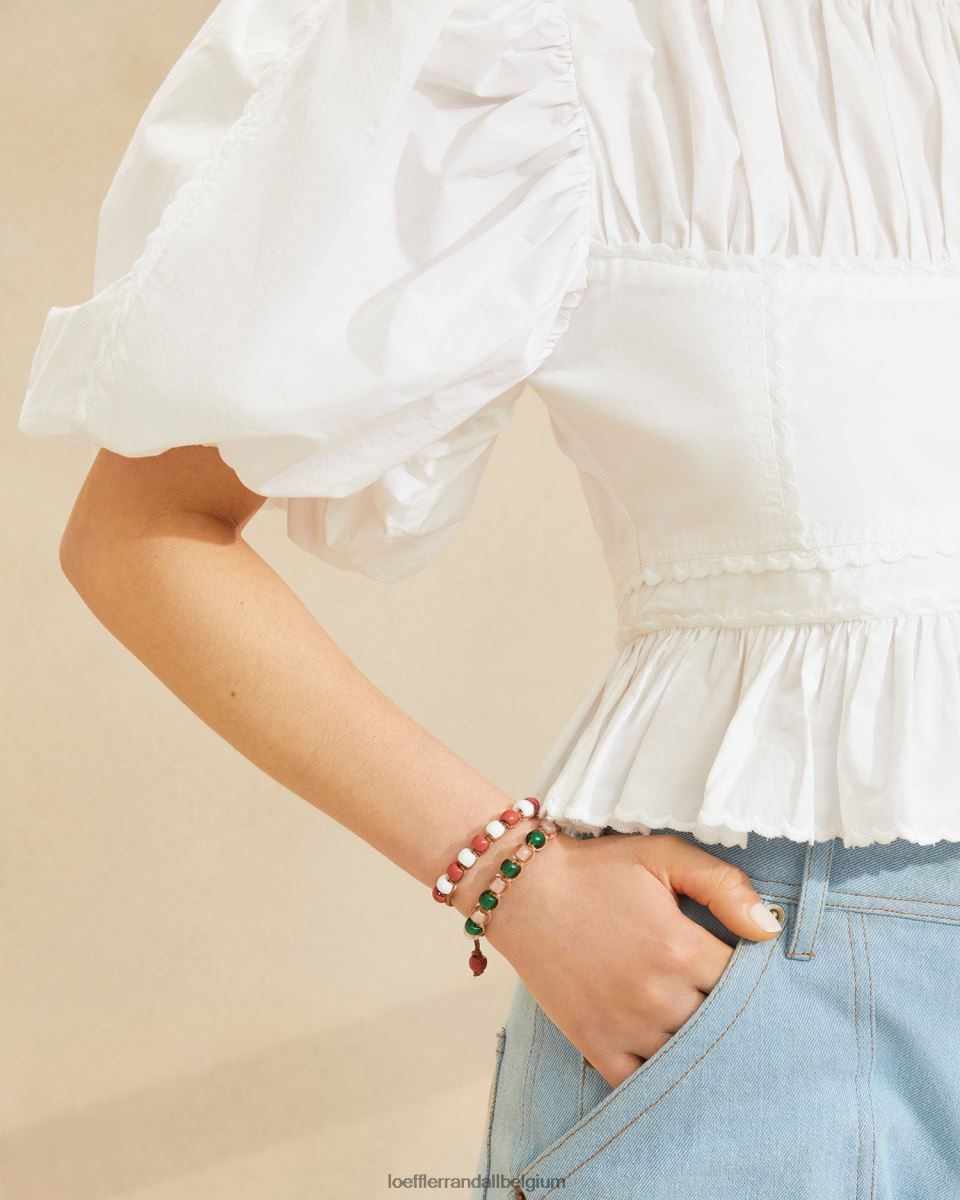 accessoires Loeffler Randall ensemble de bracelets en perles zena rose multicolore femmes 04V42L407