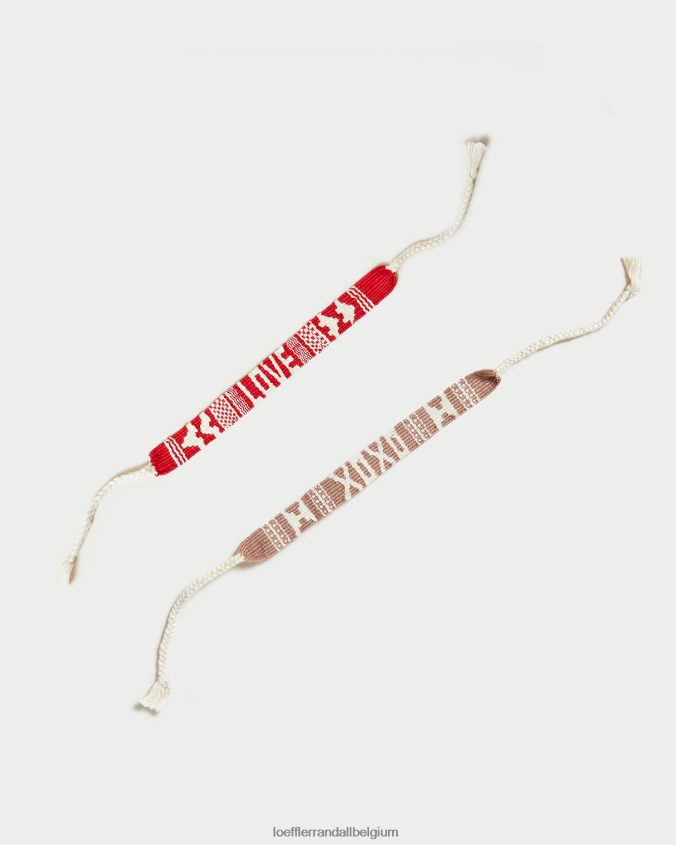 accessoires Loeffler Randall j'aime les bracelets xoxo rouge/rose femmes 04V42L406