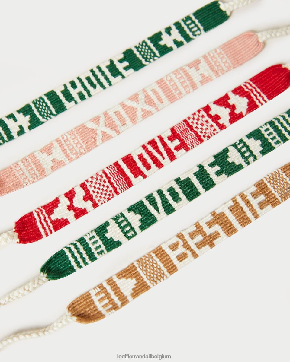 accessoires Loeffler Randall j'aime les bracelets xoxo rouge/rose femmes 04V42L406