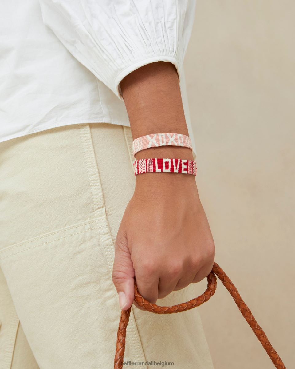 accessoires Loeffler Randall j'aime les bracelets xoxo rouge/rose femmes 04V42L406