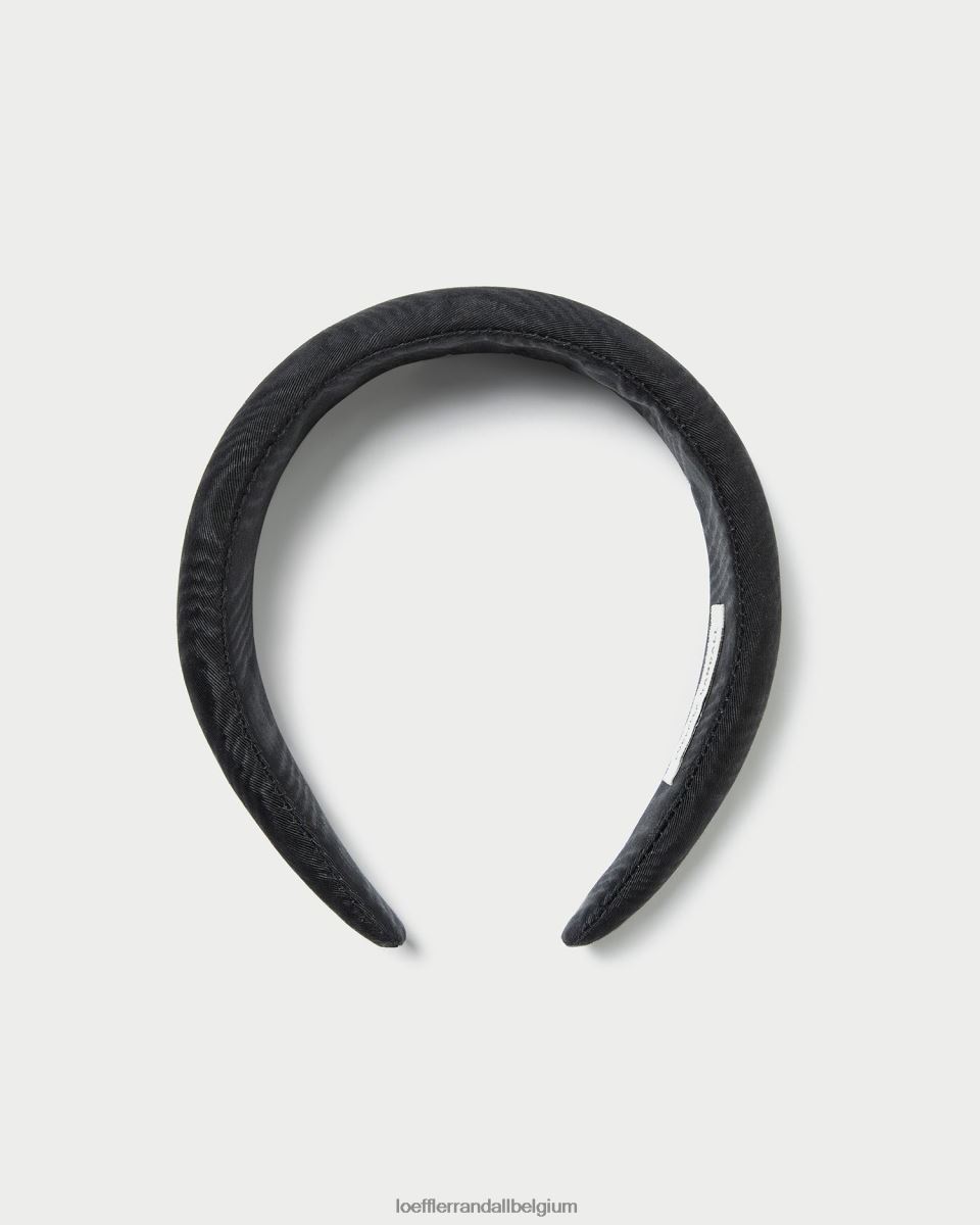 accessoires Loeffler Randall bandeau bellamy moiré noir femmes 04V42L148