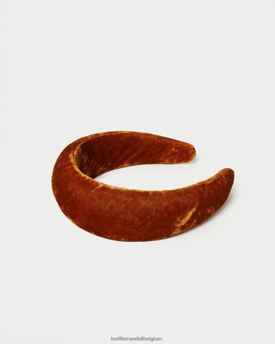 accessoires Loeffler Randall bandeau en velours bellamy ocre femmes 04V42L145