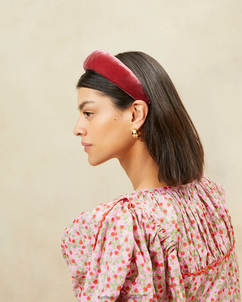 accessoires Loeffler Randall bandeau en velours bellamy thé rose femmes 04V42L152