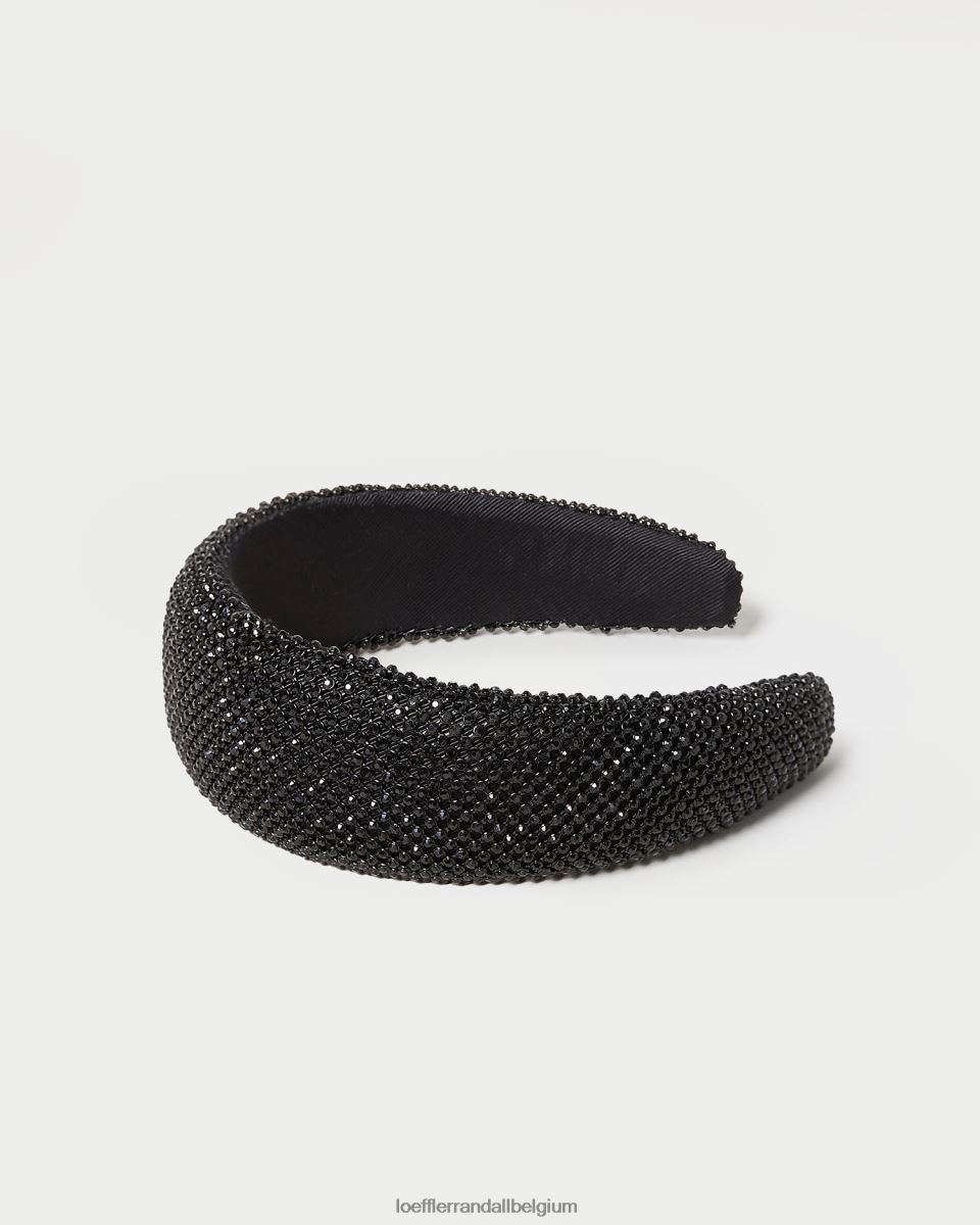 accessoires Loeffler Randall bandeau gonflé bellamy diamant noir femmes 04V42L147