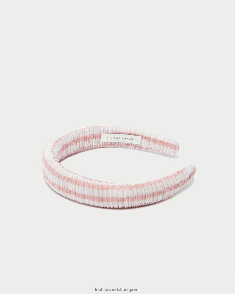 accessoires Loeffler Randall bandeau gonflé marina vichy rose tendre femmes 04V42L163