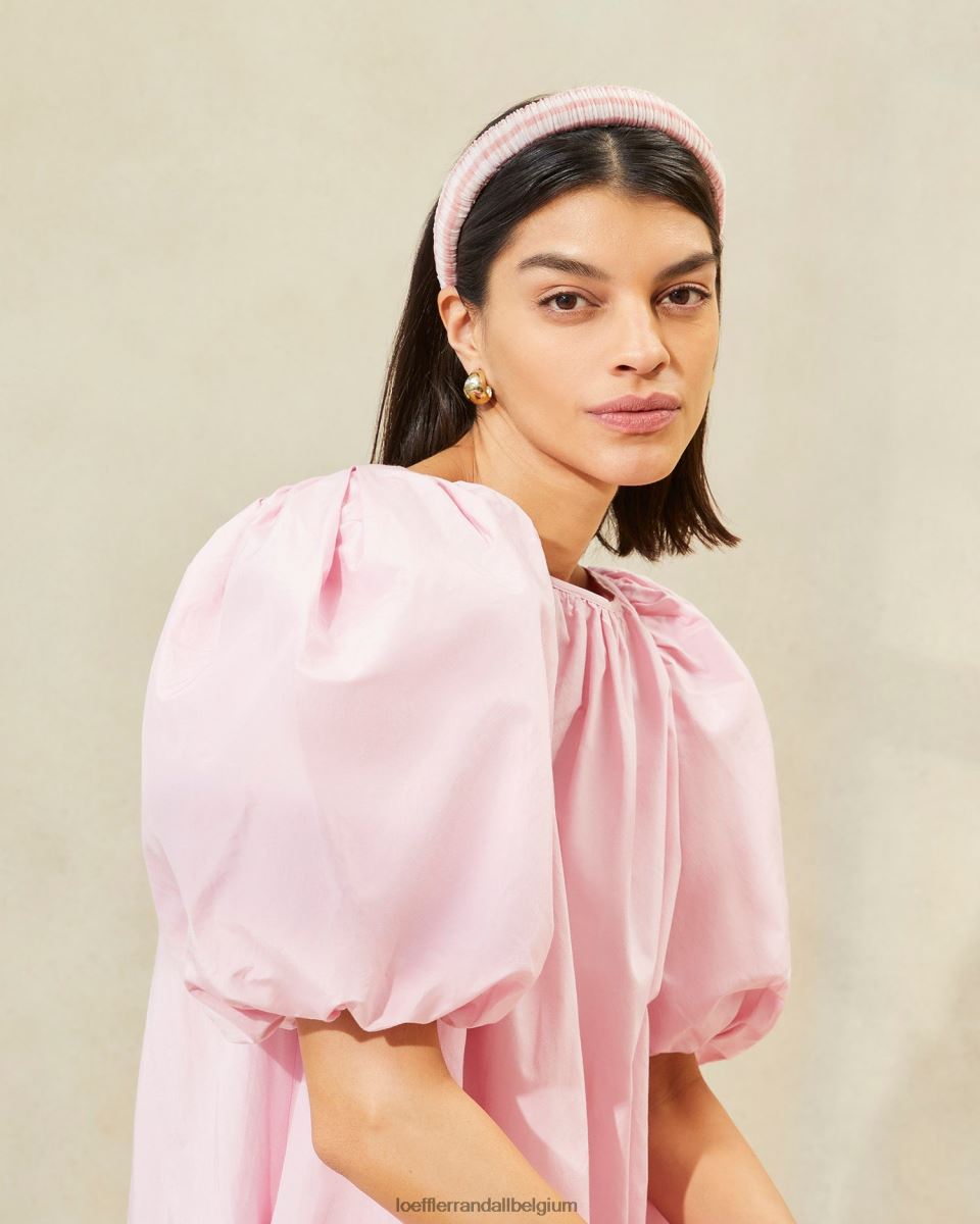 accessoires Loeffler Randall bandeau gonflé marina vichy rose tendre femmes 04V42L163