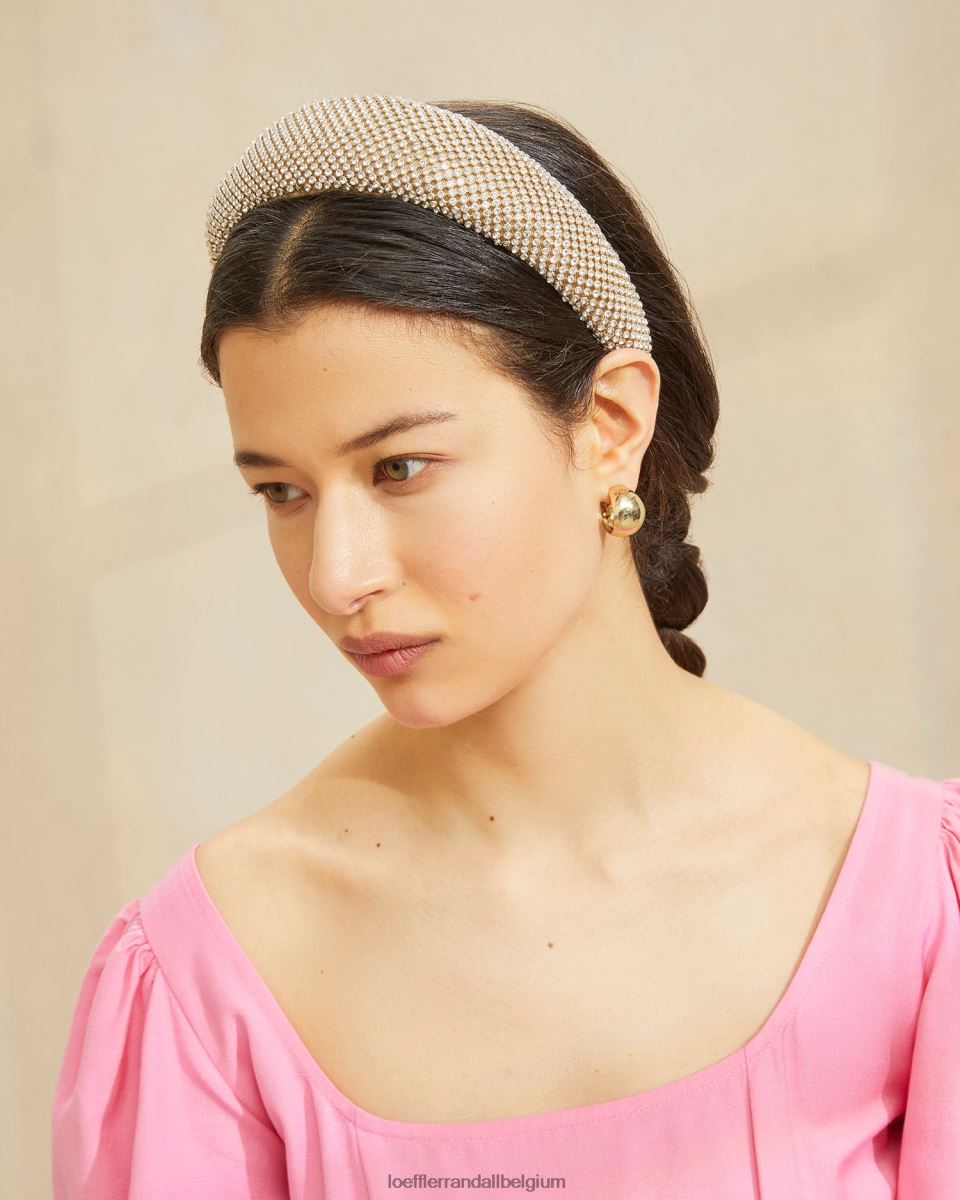 accessoires Loeffler Randall bandeau à strass bellamy or femmes 04V42L141
