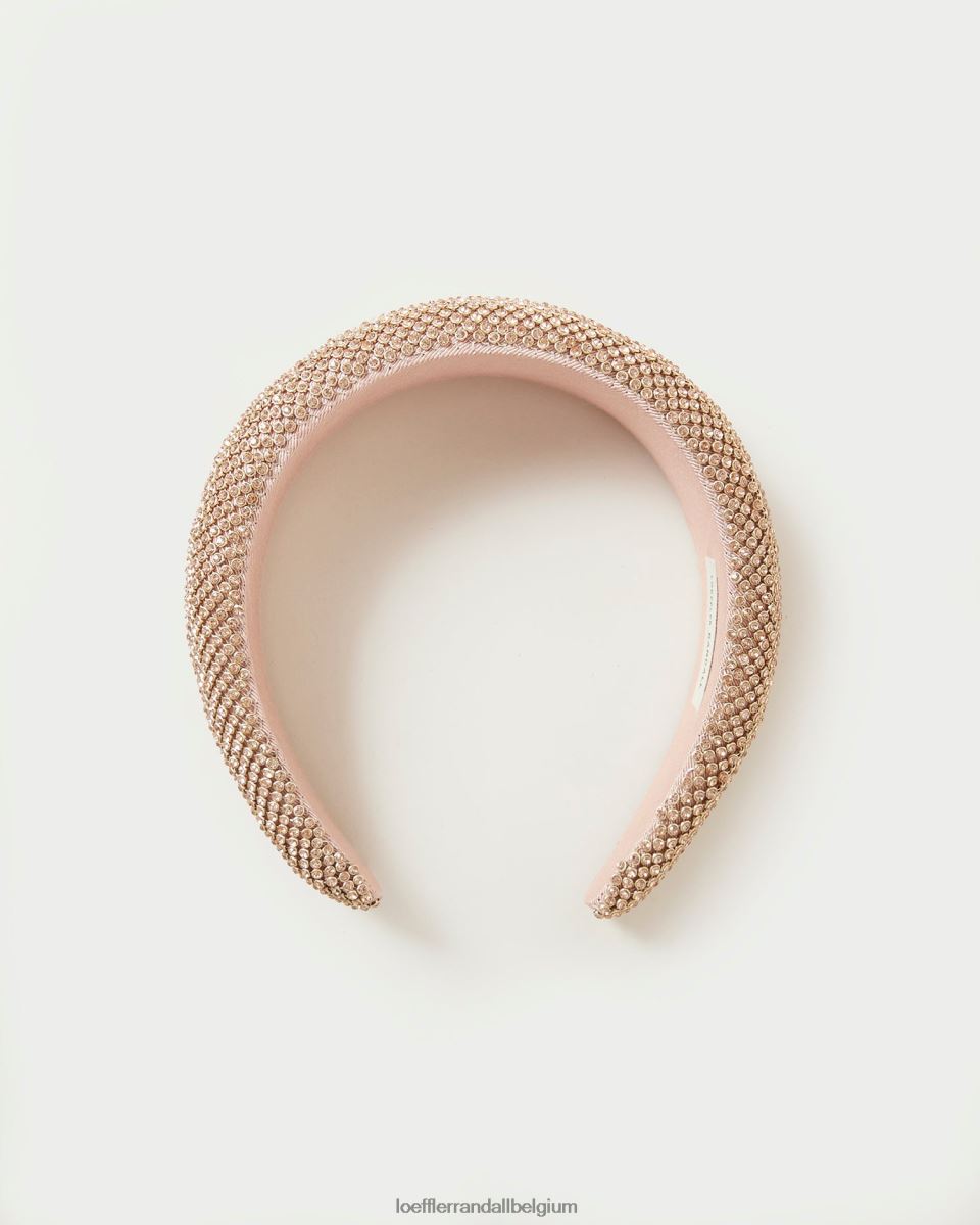 accessoires Loeffler Randall bandeau à strass bellamy pêche clair femmes 04V42L142
