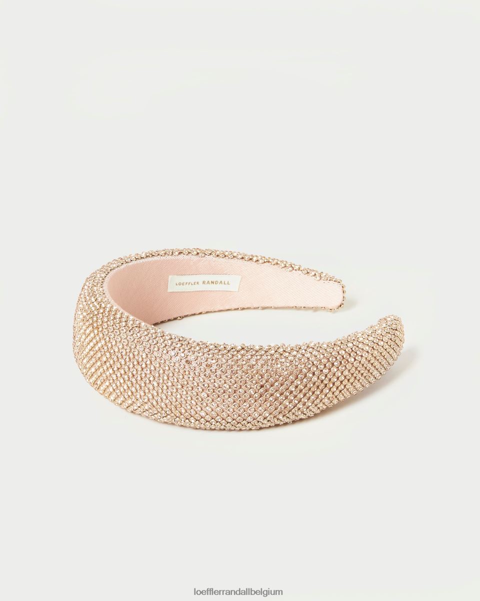 accessoires Loeffler Randall bandeau à strass bellamy pêche clair femmes 04V42L142