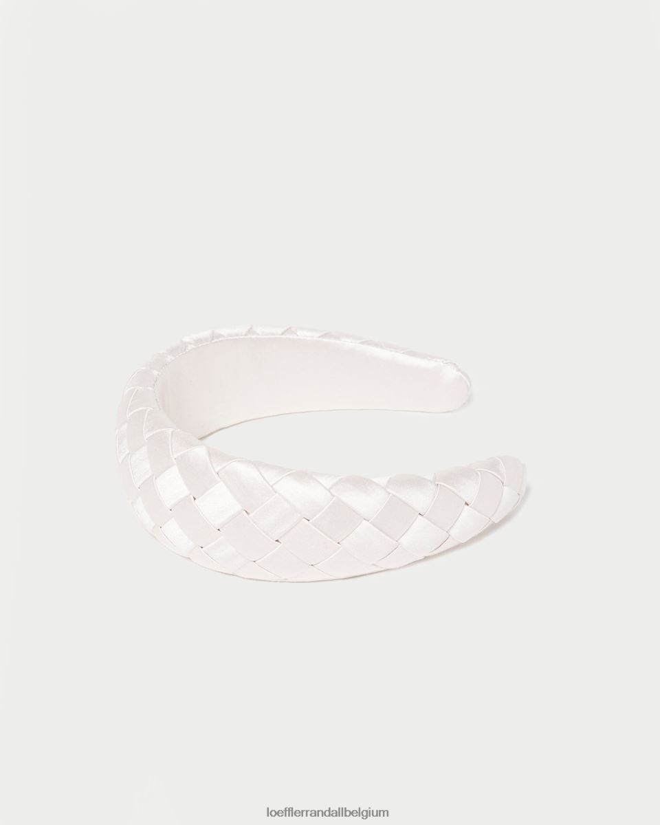 accessoires Loeffler Randall bandeau tissé toujours gonflé crème femmes 04V42L146