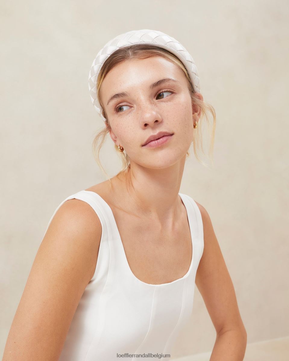 accessoires Loeffler Randall bandeau tissé toujours gonflé crème femmes 04V42L146
