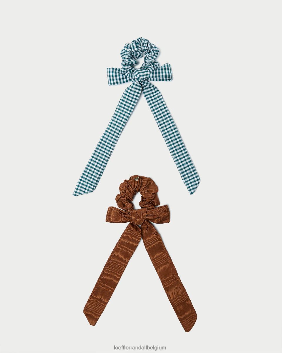 accessoires Loeffler Randall chouchous à nœud dee muscade/mini vichy vert femmes 04V42L162
