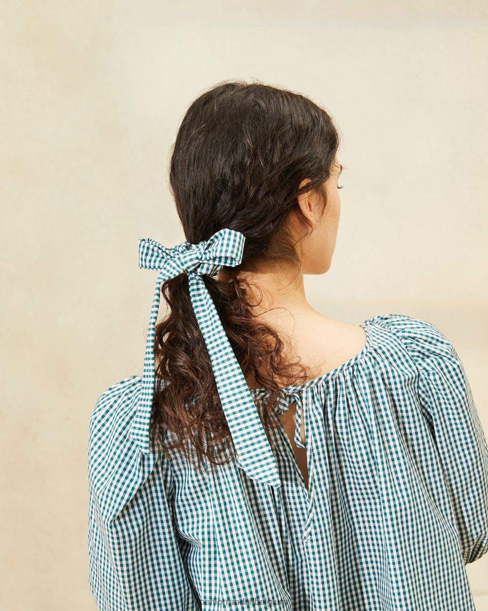 accessoires Loeffler Randall chouchous à nœud dee muscade/mini vichy vert femmes 04V42L162