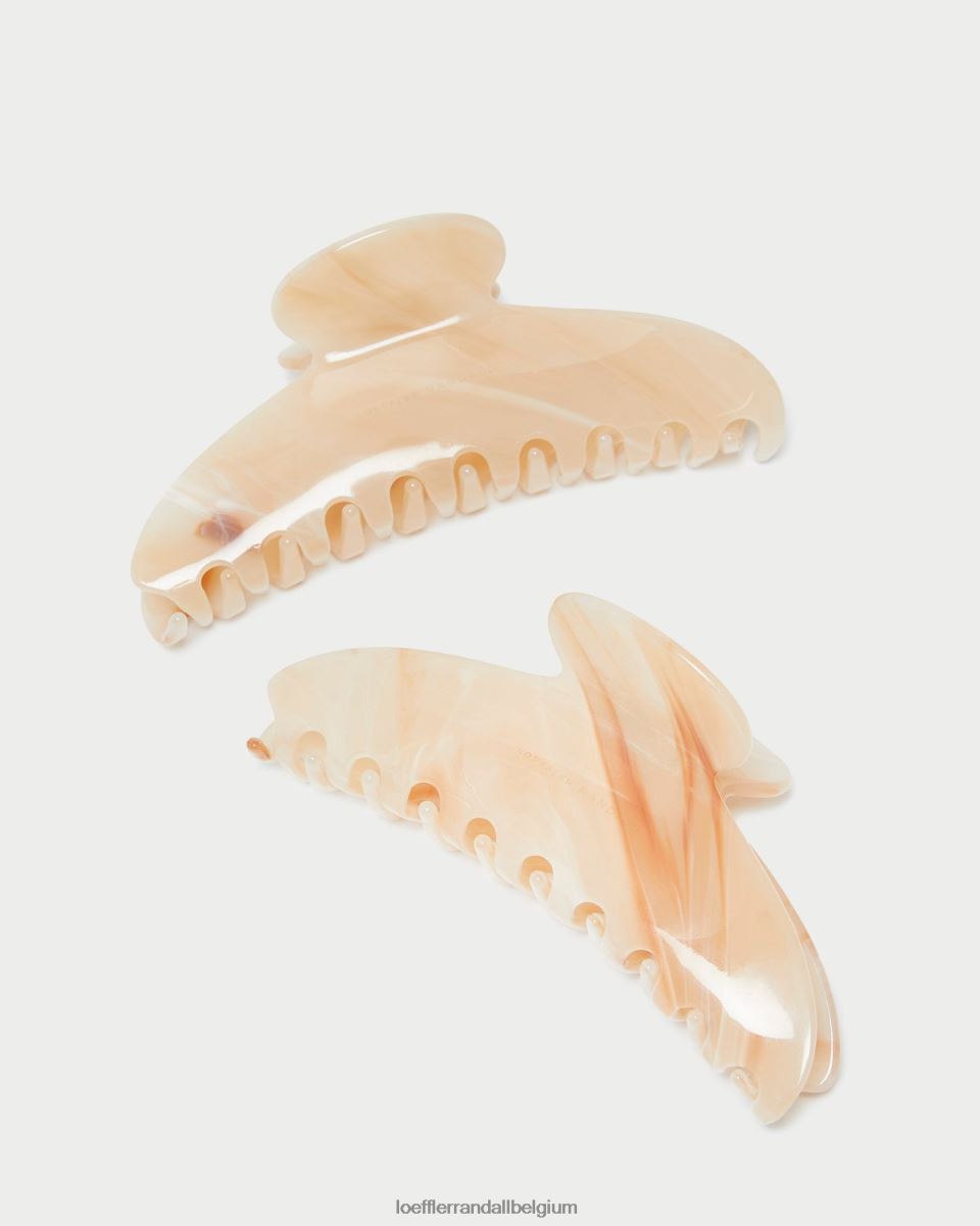 accessoires Loeffler Randall griffe de cheveux Koda marbre beige femmes 04V42L157