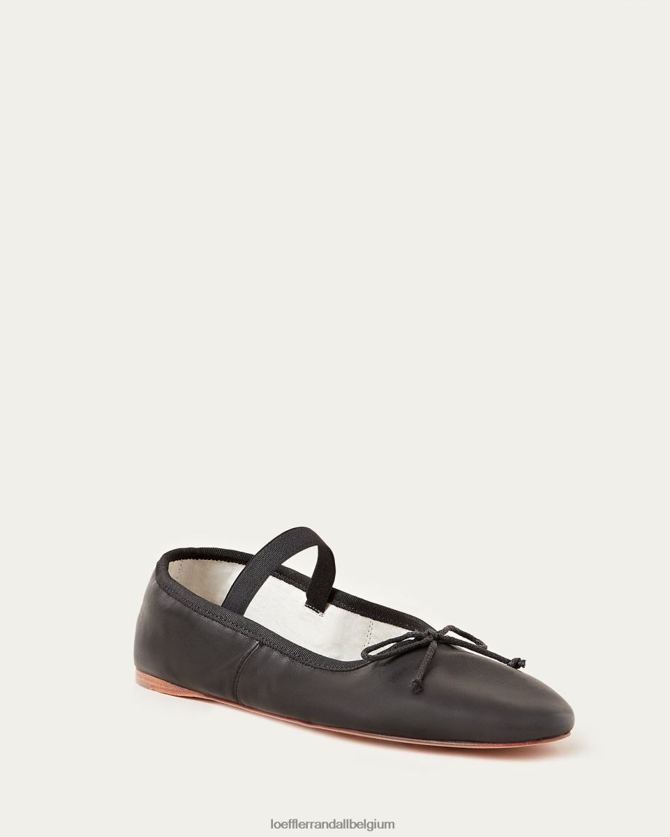 chaussures Loeffler Randall ballerines Léonie Cuir noir femmes 04V42L293