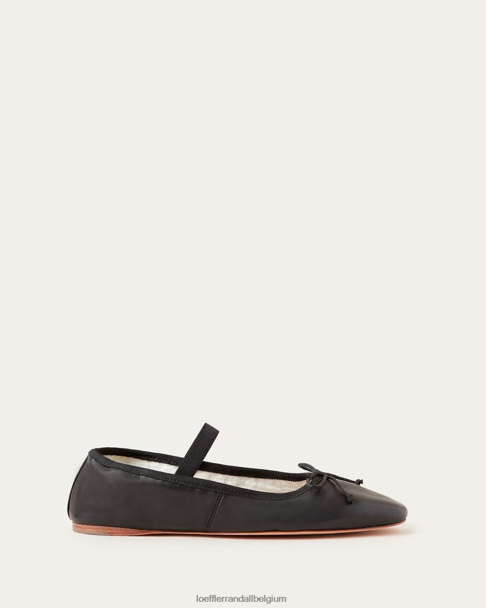 chaussures Loeffler Randall ballerines Léonie Cuir noir femmes 04V42L293