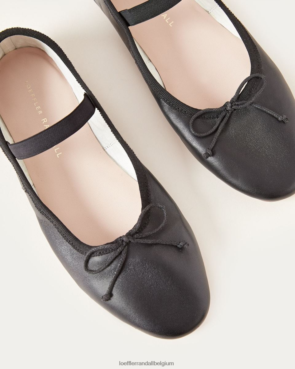 chaussures Loeffler Randall ballerines Léonie Cuir noir femmes 04V42L293