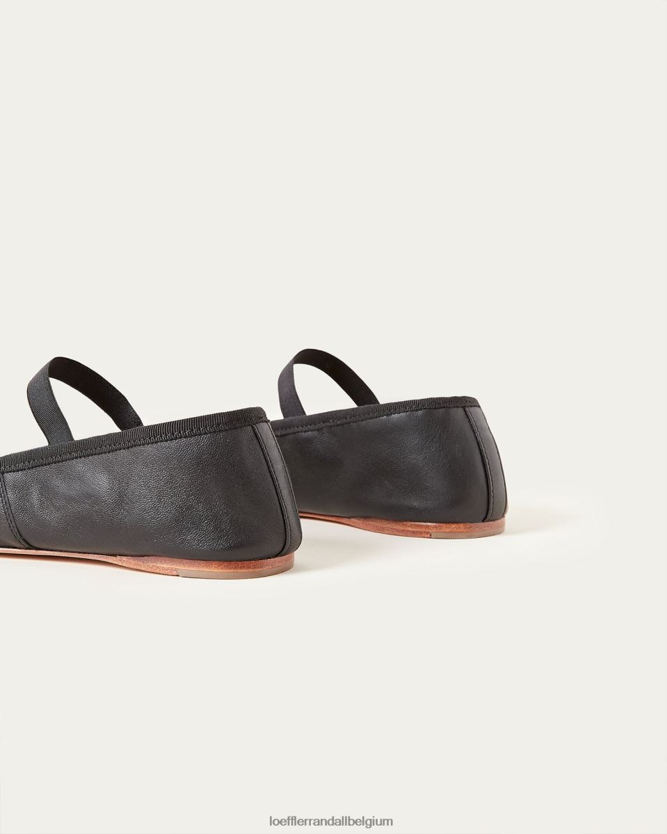 chaussures Loeffler Randall ballerines Léonie Cuir noir femmes 04V42L293