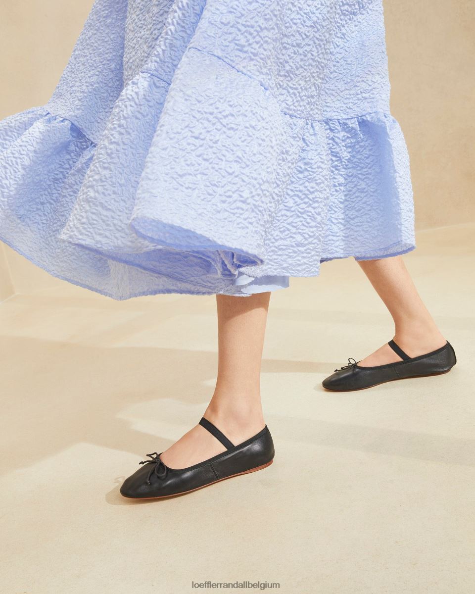 chaussures Loeffler Randall ballerines Léonie Cuir noir femmes 04V42L293