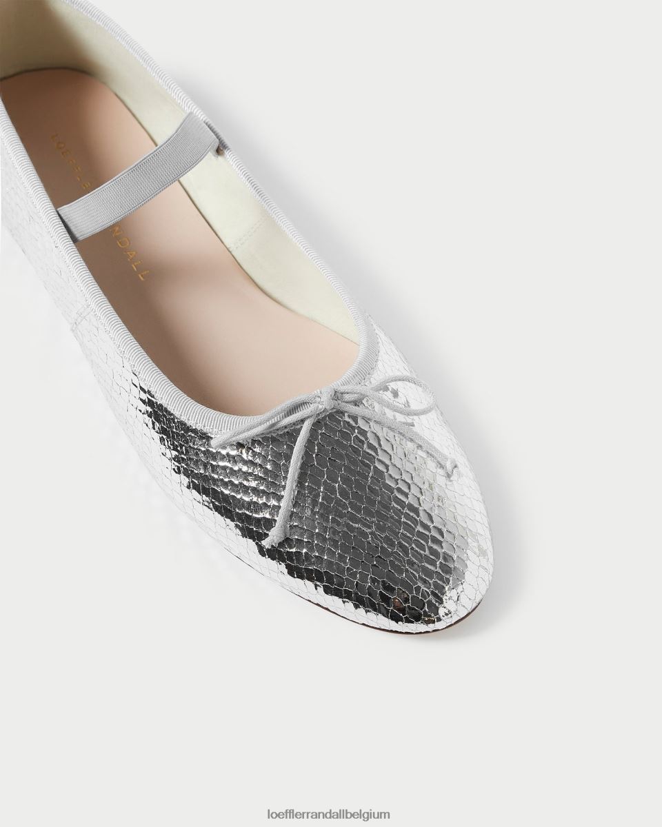 chaussures Loeffler Randall ballerines Léonie argent femmes 04V42L309