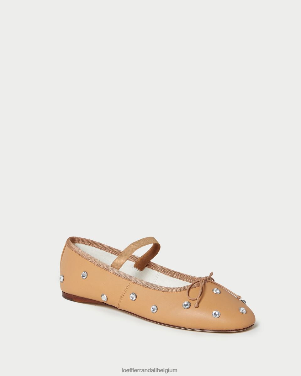 chaussures Loeffler Randall ballerines Léonie caramel/cristal femmes 04V42L303