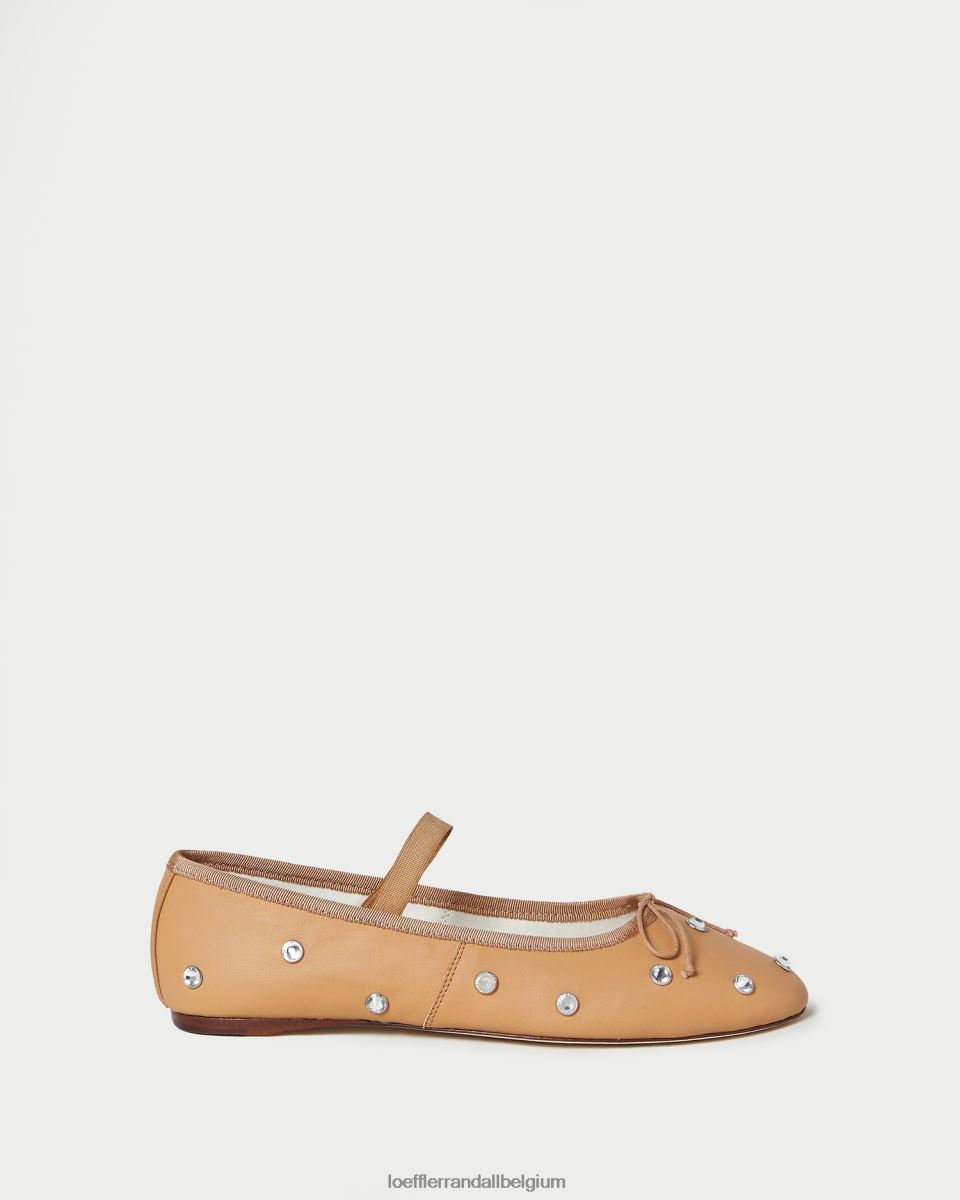 chaussures Loeffler Randall ballerines Léonie caramel/cristal femmes 04V42L303