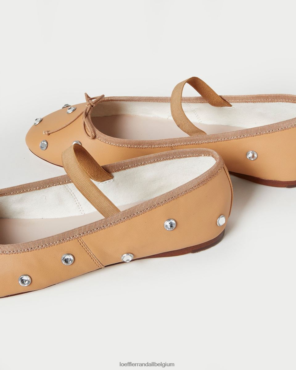 chaussures Loeffler Randall ballerines Léonie caramel/cristal femmes 04V42L303