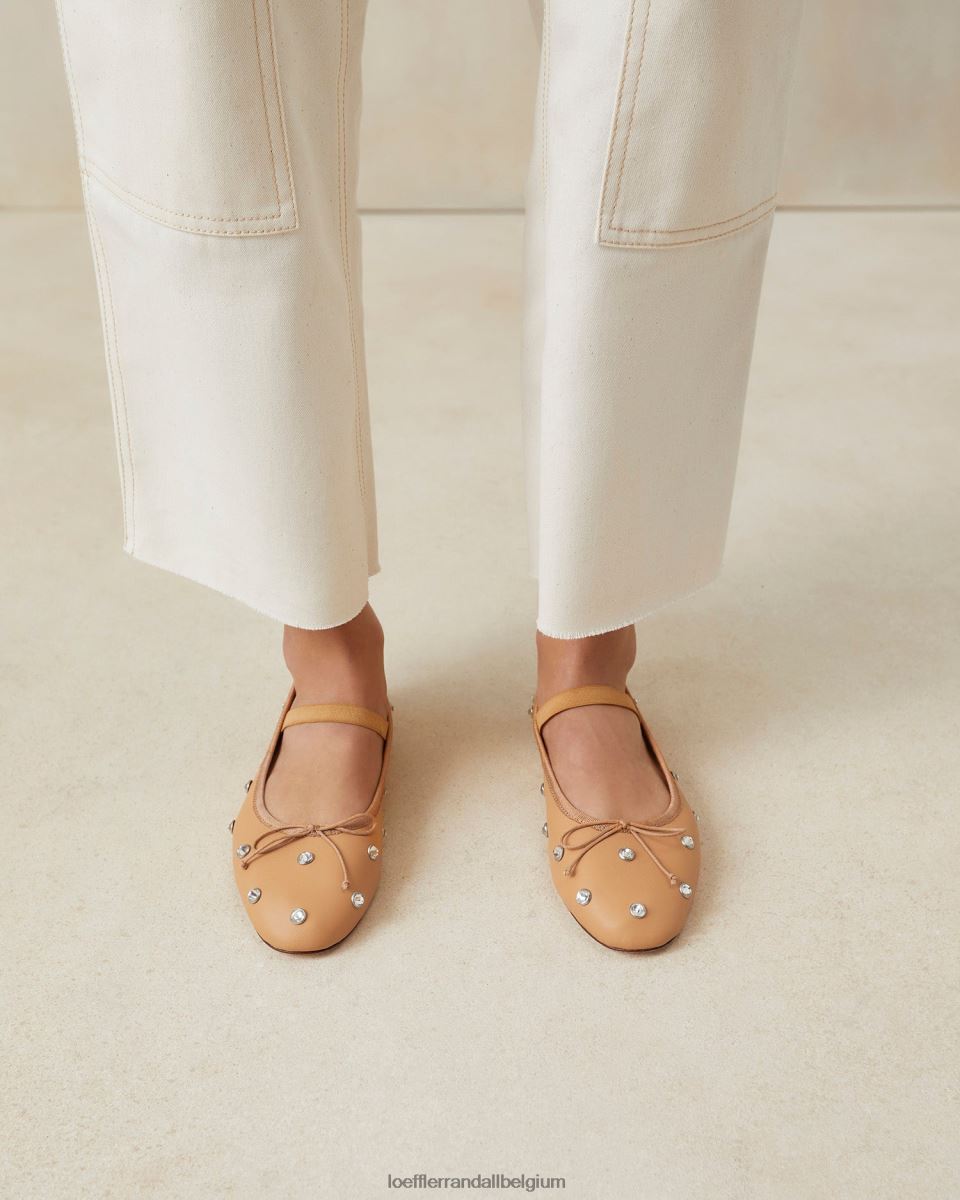 chaussures Loeffler Randall ballerines Léonie caramel/cristal femmes 04V42L303