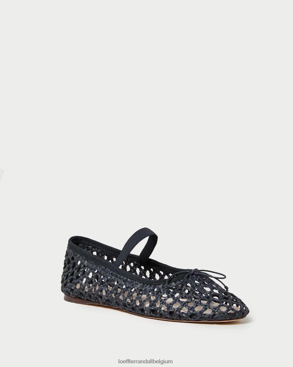 chaussures Loeffler Randall ballerines Léonie crochet noir femmes 04V42L301