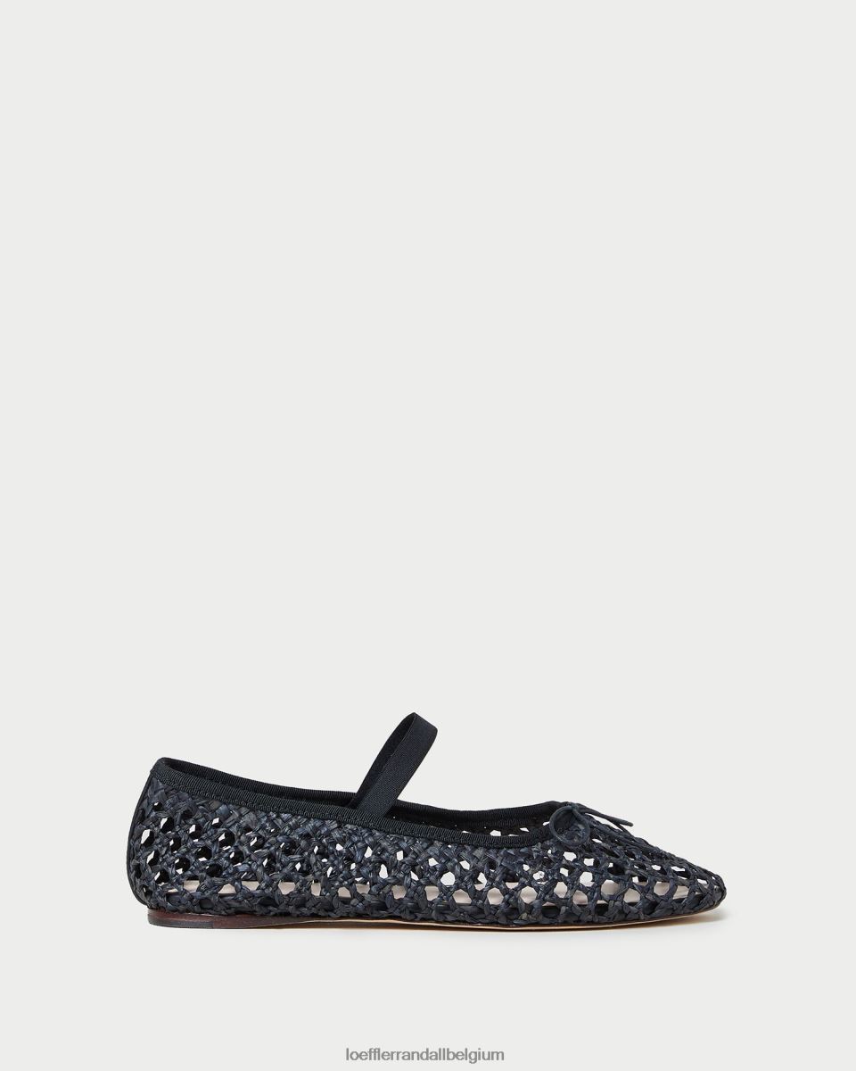chaussures Loeffler Randall ballerines Léonie crochet noir femmes 04V42L301