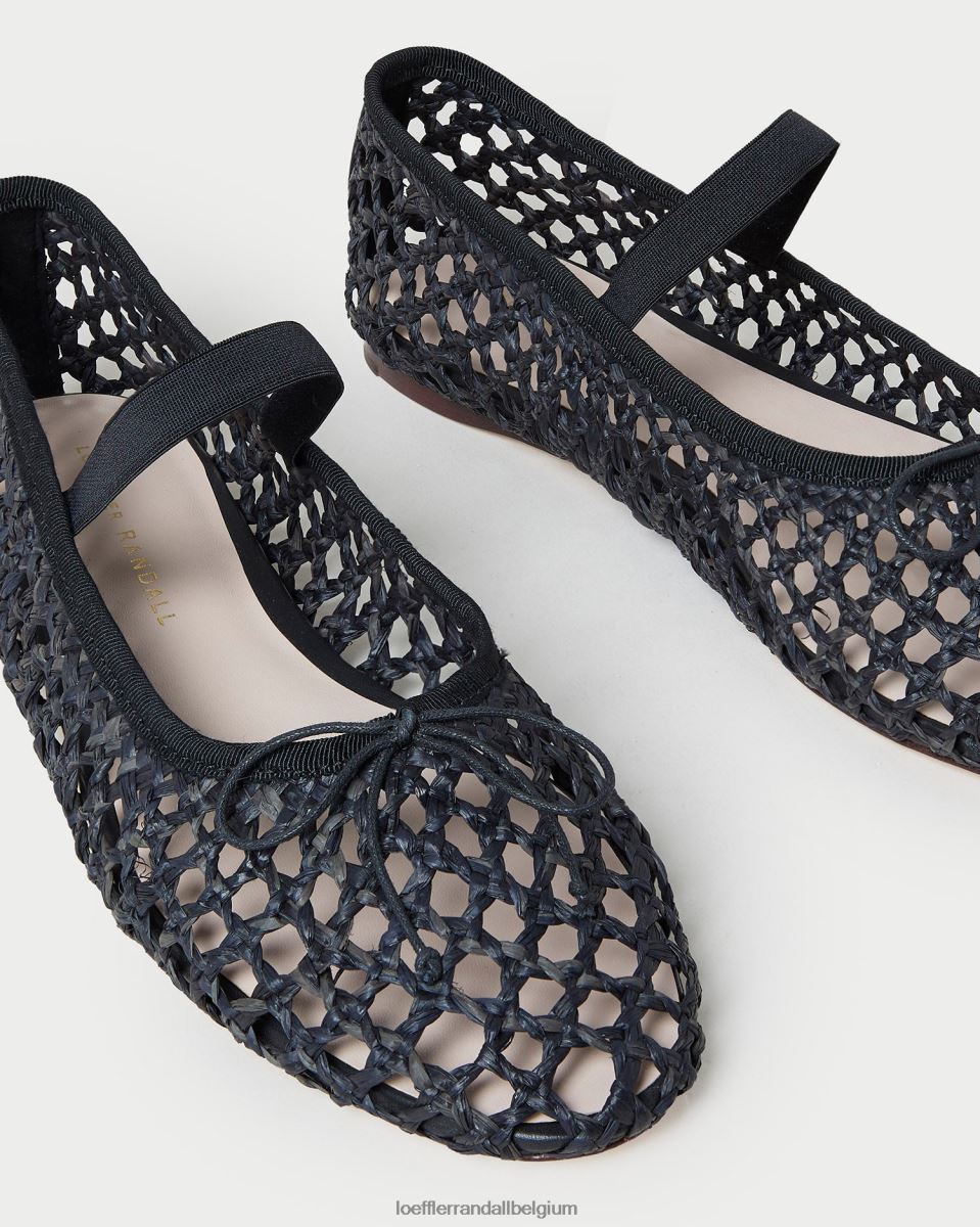 chaussures Loeffler Randall ballerines Léonie crochet noir femmes 04V42L301