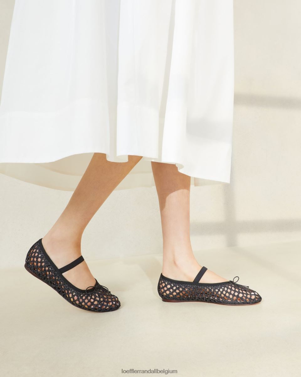 chaussures Loeffler Randall ballerines Léonie crochet noir femmes 04V42L301