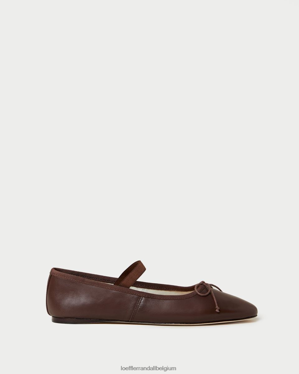 chaussures Loeffler Randall ballerines Léonie cuir chocolat femmes 04V42L296