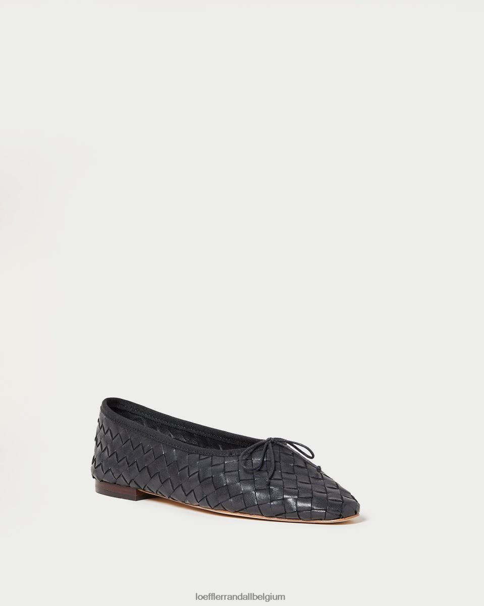 chaussures Loeffler Randall ballerines tissées landry noir femmes 04V42L306