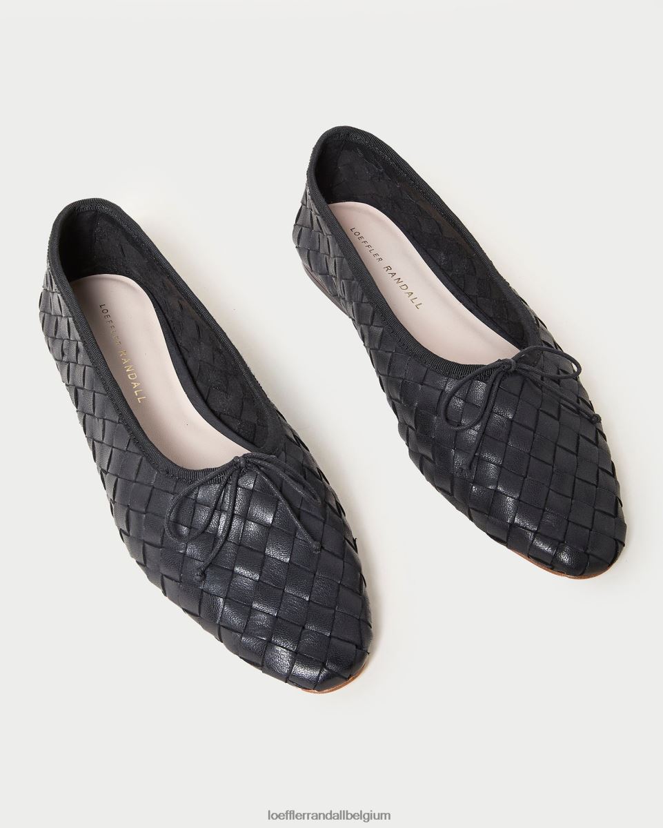 chaussures Loeffler Randall ballerines tissées landry noir femmes 04V42L306