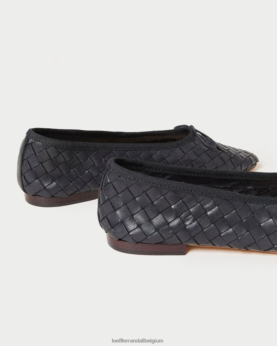 chaussures Loeffler Randall ballerines tissées landry noir femmes 04V42L306