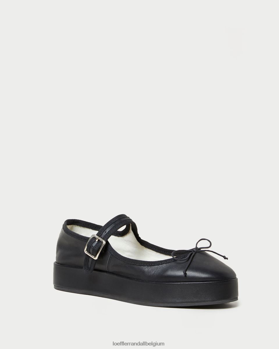 chaussures Loeffler Randall plate-forme Leah Mary Jane noir femmes 04V42L297