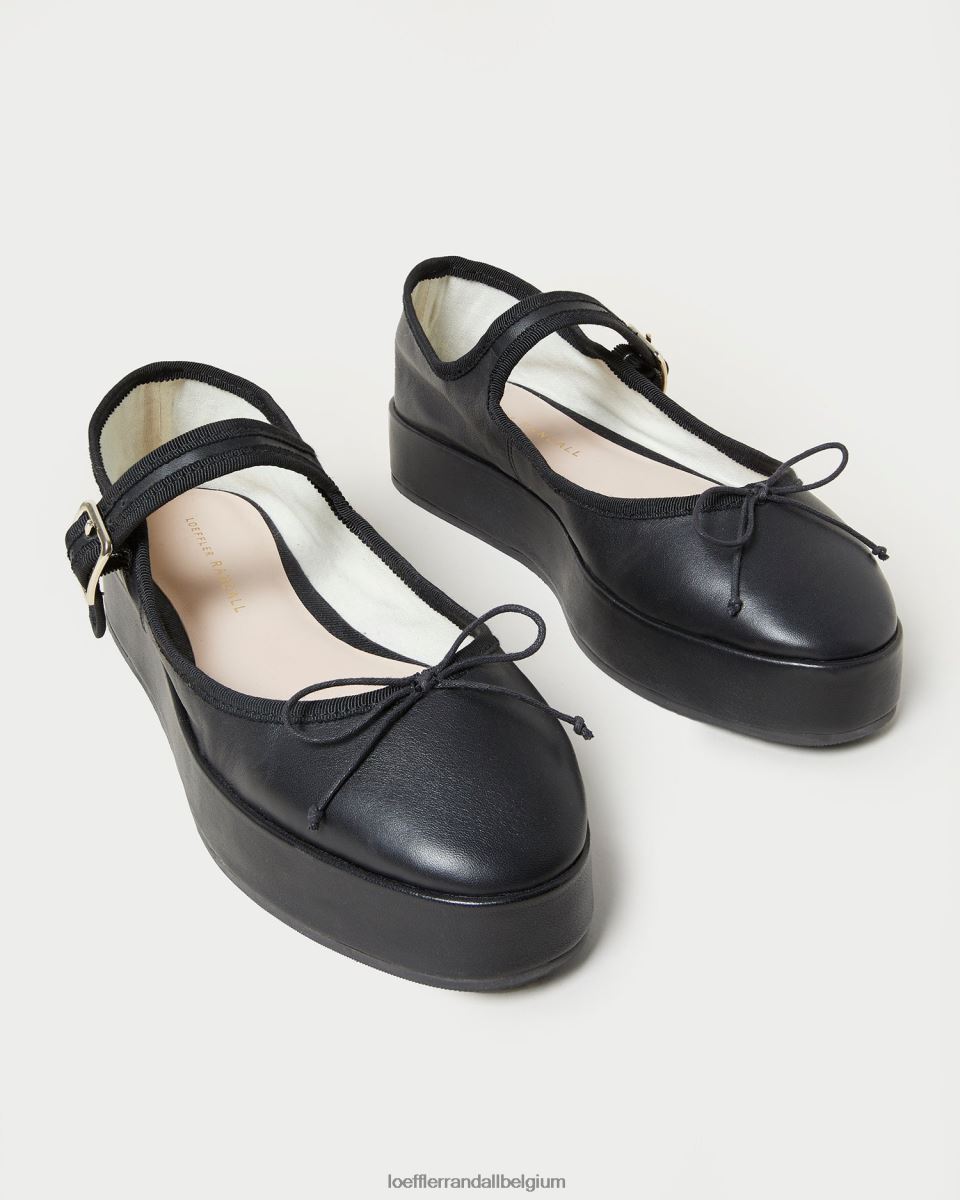chaussures Loeffler Randall plate-forme Leah Mary Jane noir femmes 04V42L297