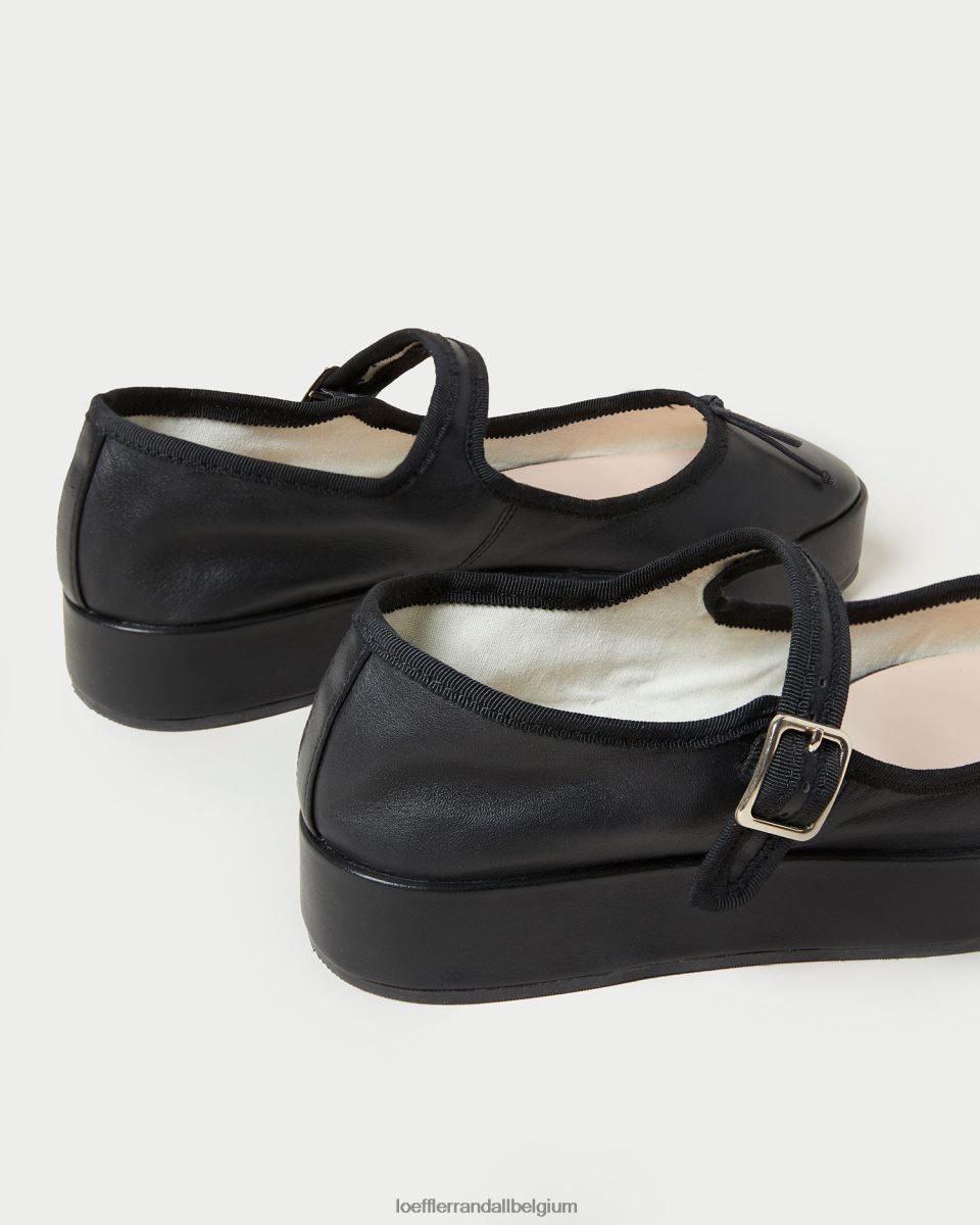 chaussures Loeffler Randall plate-forme Leah Mary Jane noir femmes 04V42L297