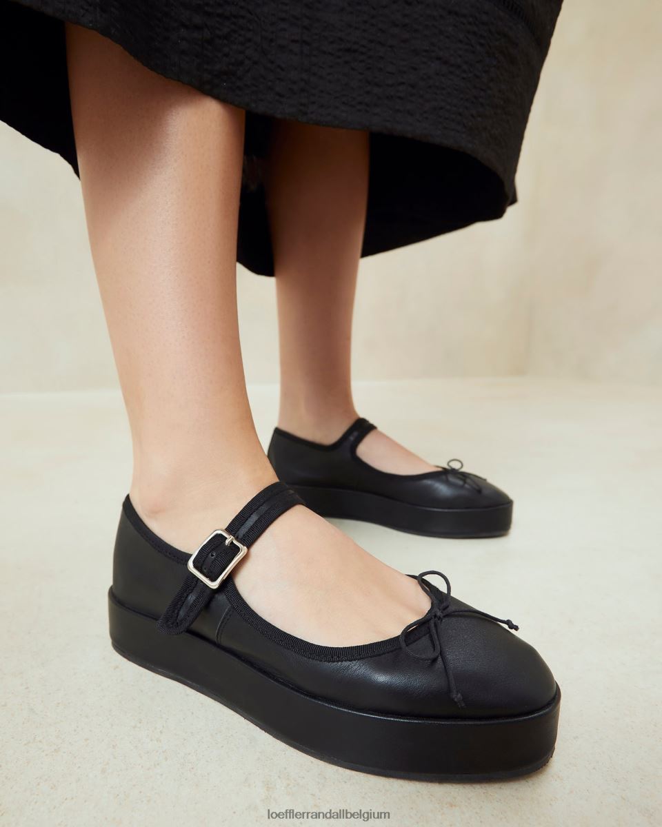 chaussures Loeffler Randall plate-forme Leah Mary Jane noir femmes 04V42L297
