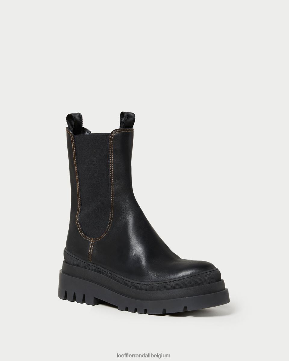 chaussures Loeffler Randall botte à crampons épaisses Carlota noir femmes 04V42L291