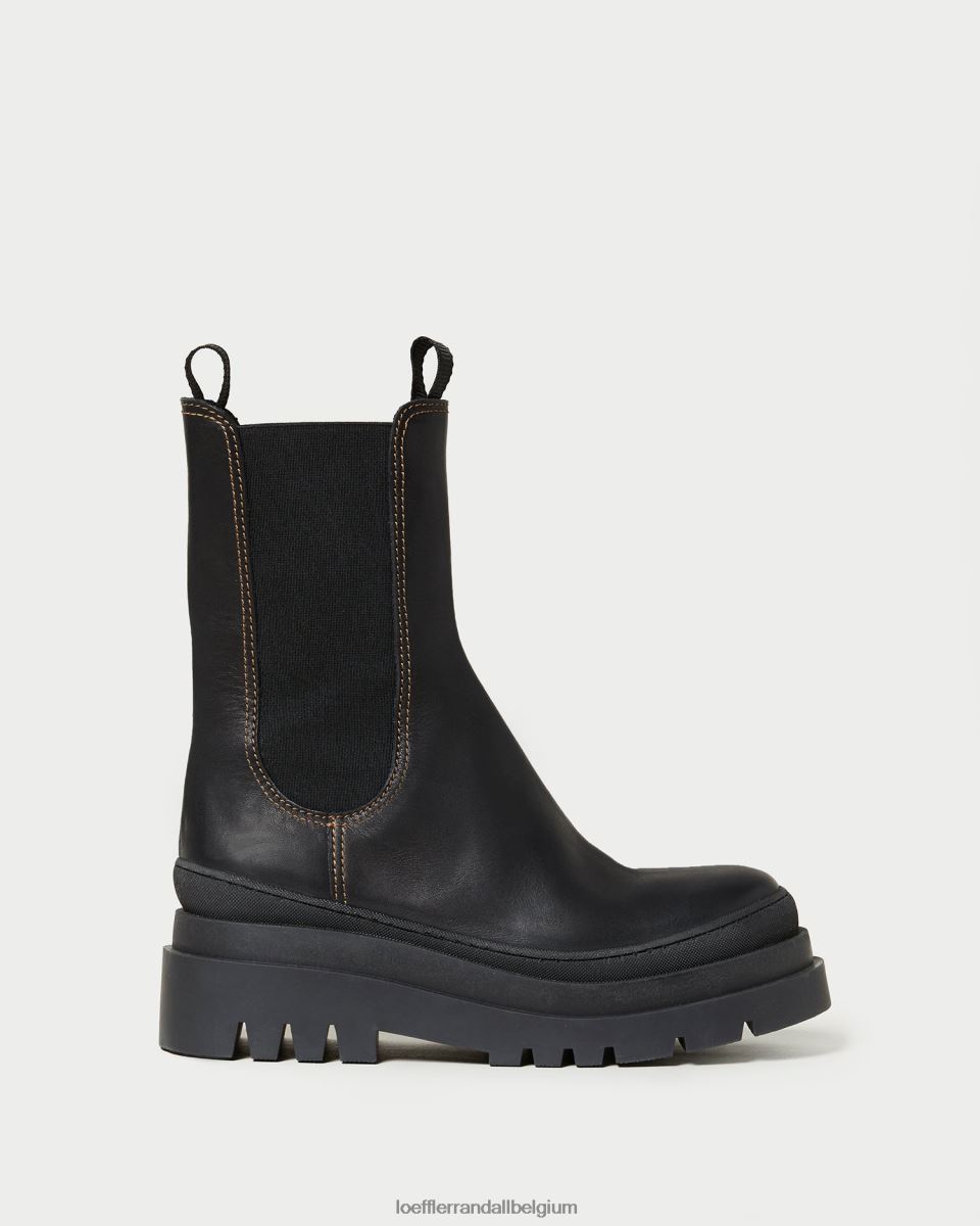 chaussures Loeffler Randall botte à crampons épaisses Carlota noir femmes 04V42L291