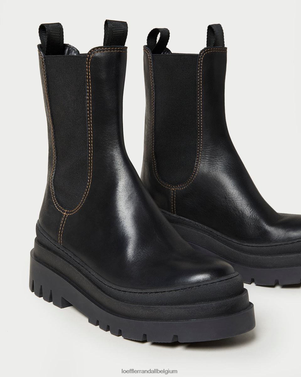 chaussures Loeffler Randall botte à crampons épaisses Carlota noir femmes 04V42L291