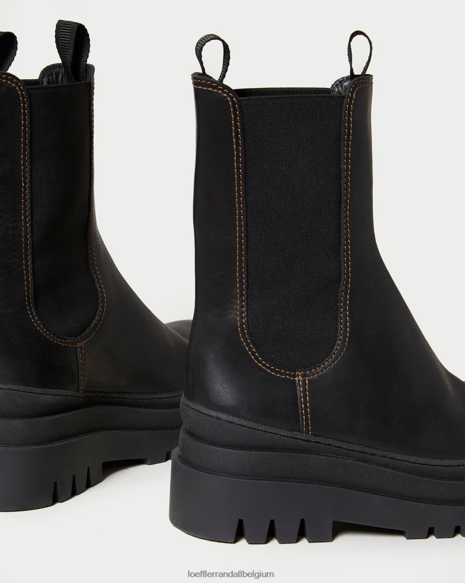 chaussures Loeffler Randall botte à crampons épaisses Carlota noir femmes 04V42L291