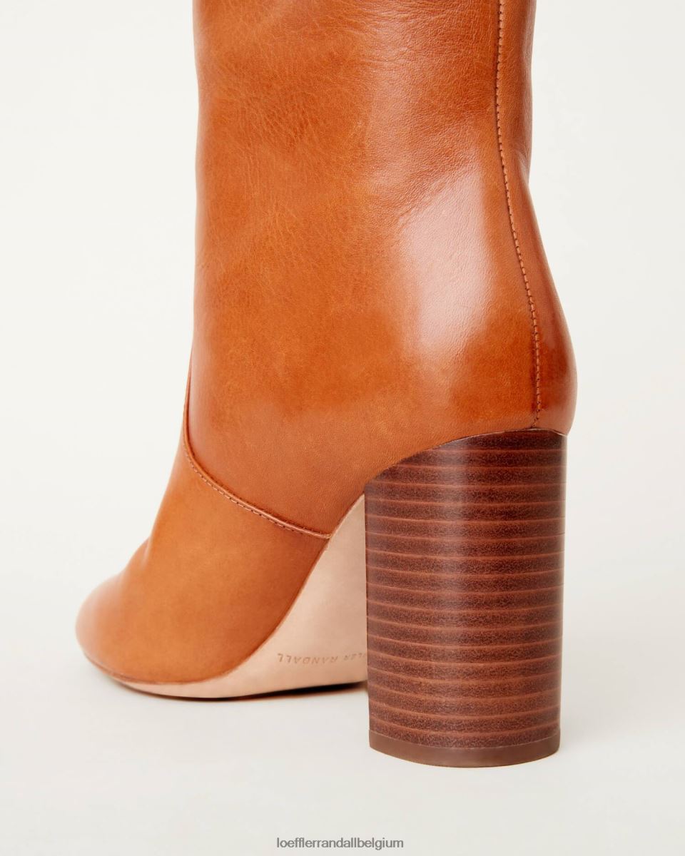 chaussures Loeffler Randall botte haute dorée Cognac femmes 04V42L268