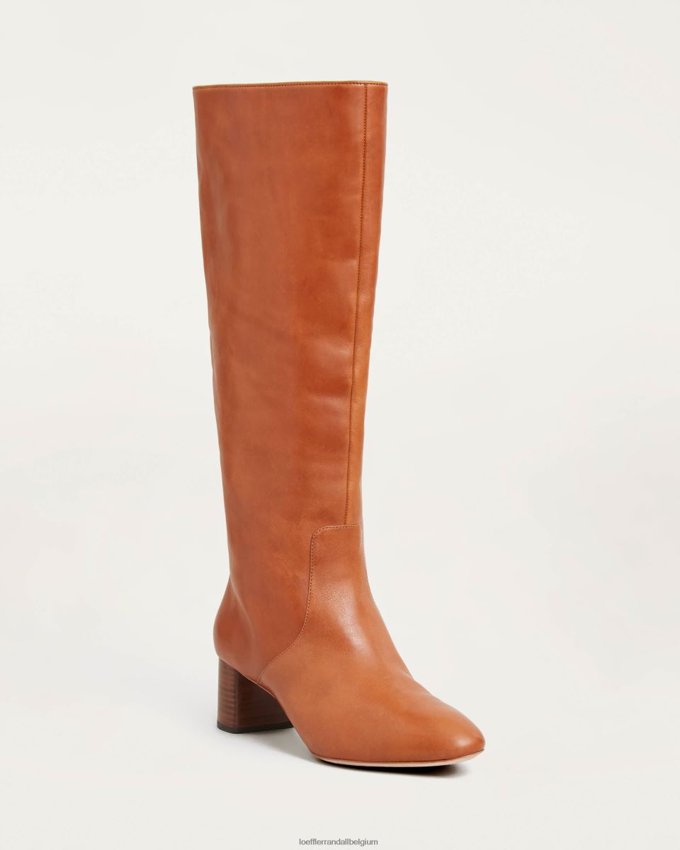 chaussures Loeffler Randall botte haute gia Cognac femmes 04V42L271