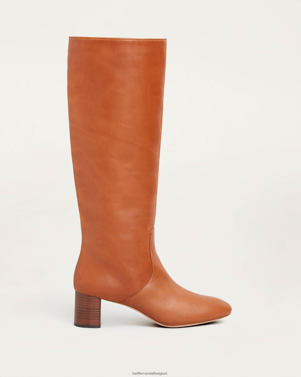 chaussures Loeffler Randall botte haute gia Cognac femmes 04V42L271