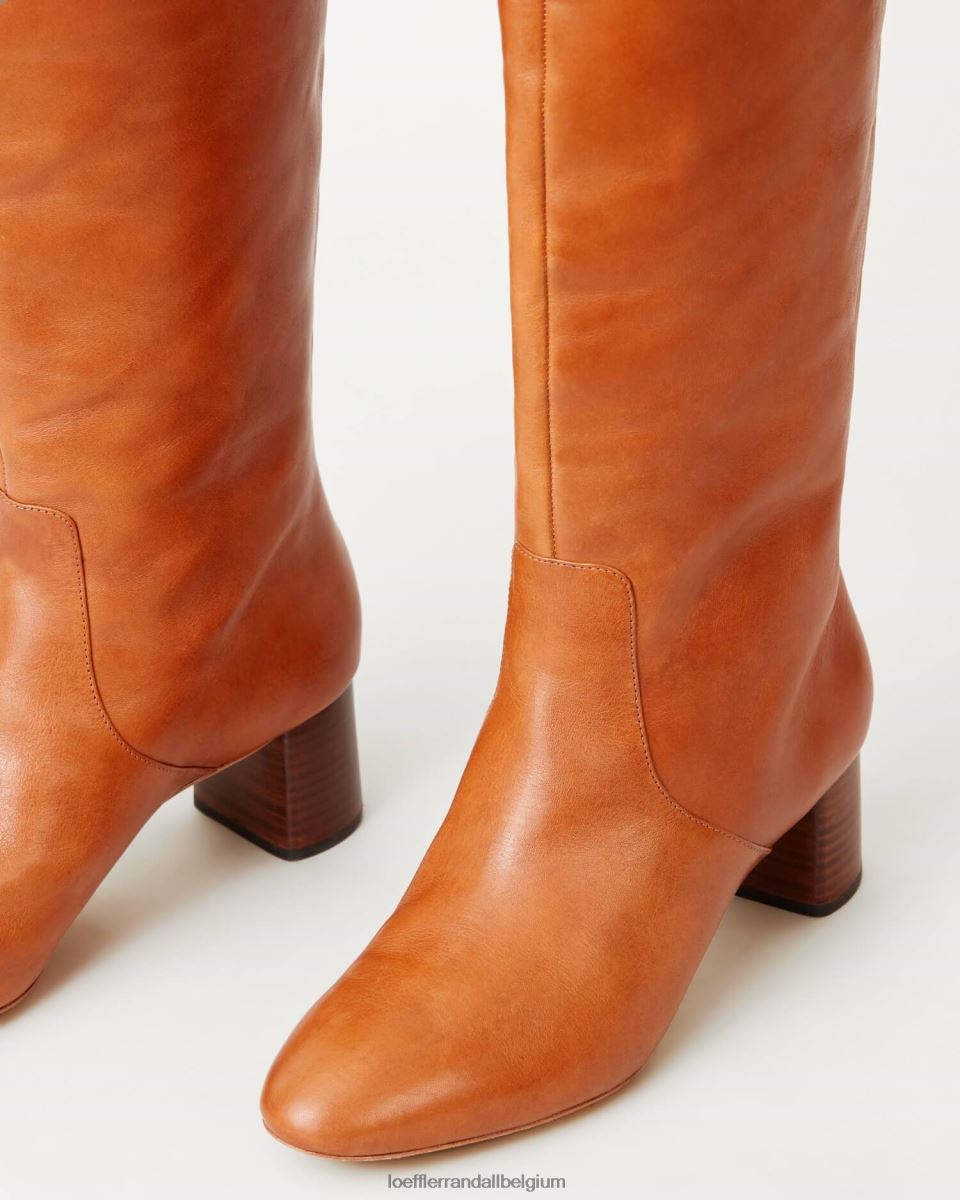 chaussures Loeffler Randall botte haute gia Cognac femmes 04V42L271